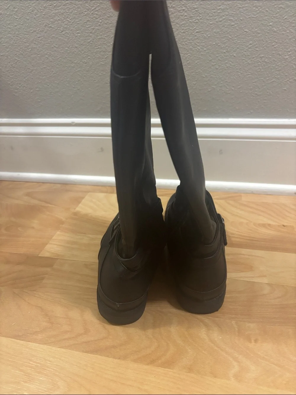 Cat & Jack Black Kids Tall Buckle Boots